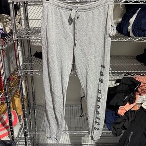 Forever 21 Light Gray Joggers with Side Lettering